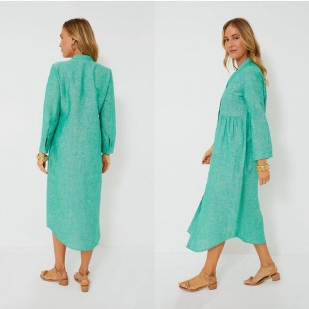 Tuckernuck Seafoam Green Linen Button-Front Maxi Dress - Picture 15 of 15